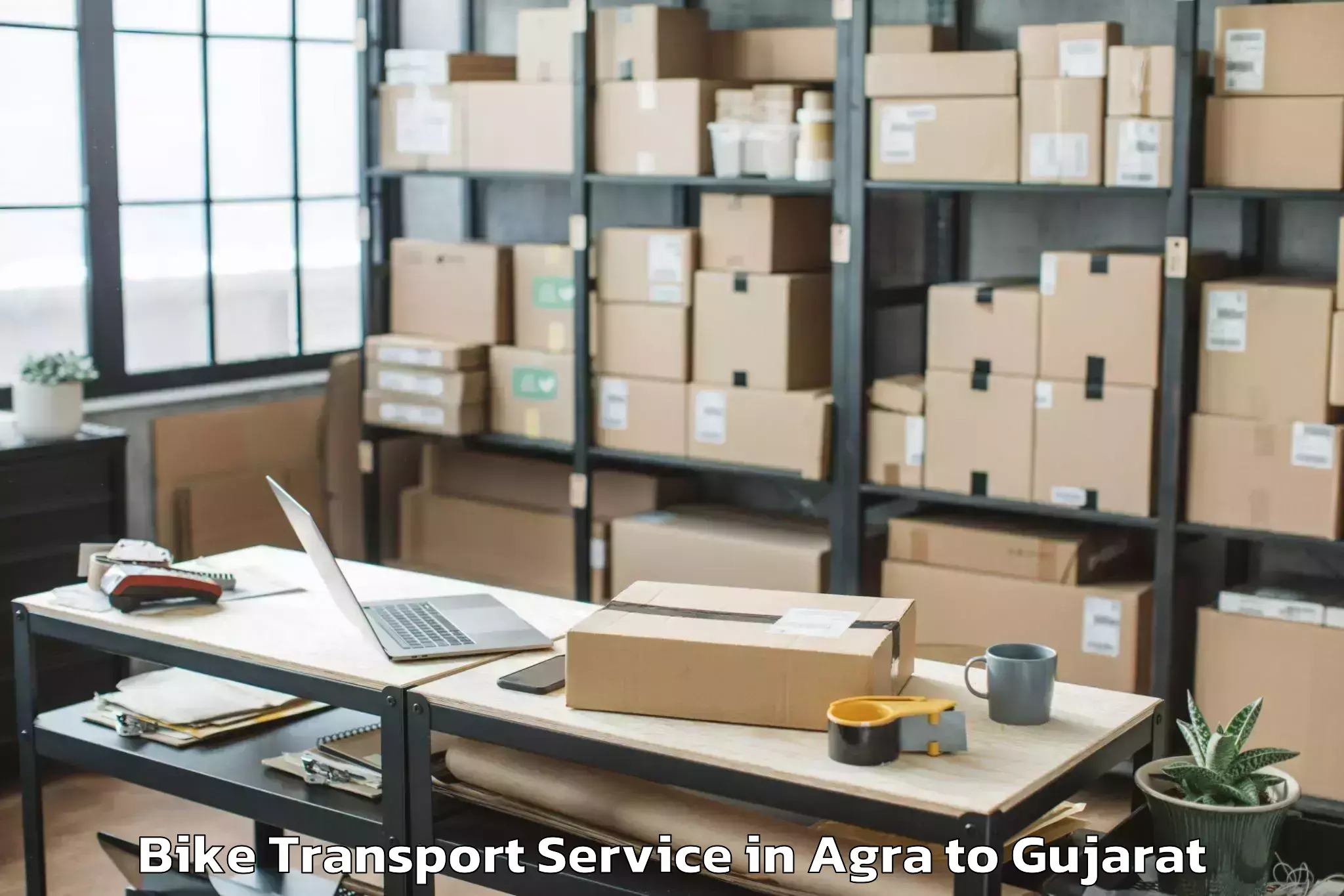 Hassle-Free Agra to Ranavav Bike Transport